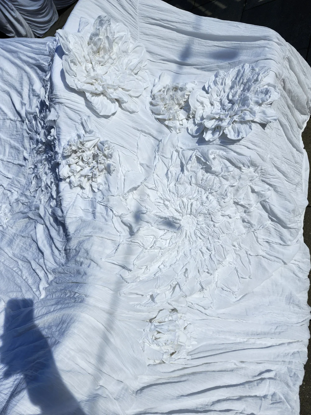 RARE Anthropologie Georgina Queen Duvet Cover Shams Euro Shams Bedskirt White